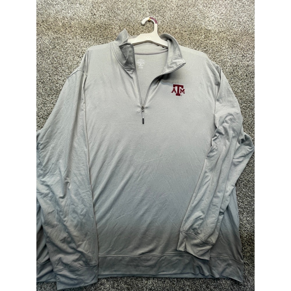Rivalry Threads Quarter Zip Mens 2XL Gray NEW Texas A&M Aggies Pullover